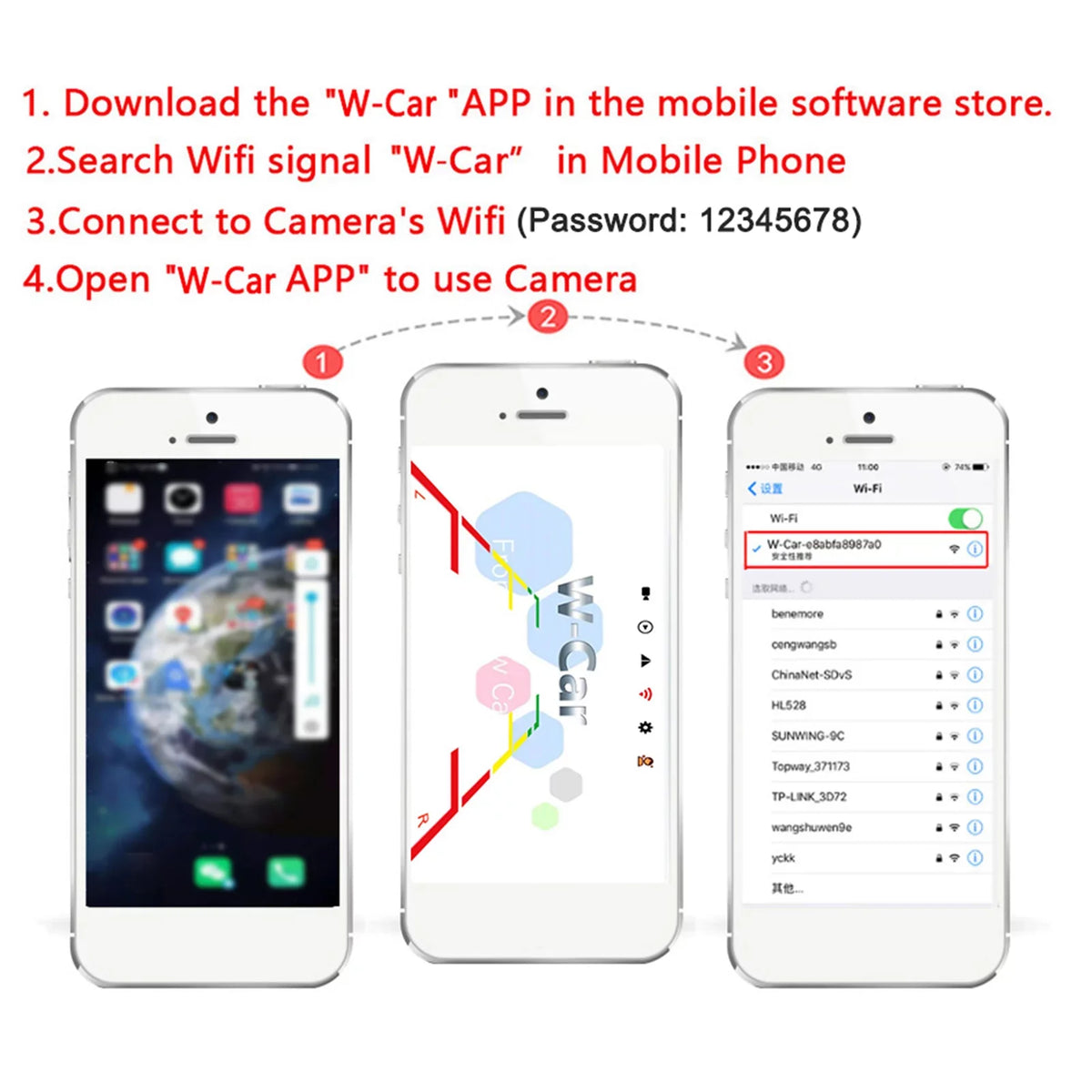 Carevas Car Rear View Truck Bus ~36V Automobile Reverse HD Night Vision Backup , IP67 Waterproof Wireless Reversing Monitor