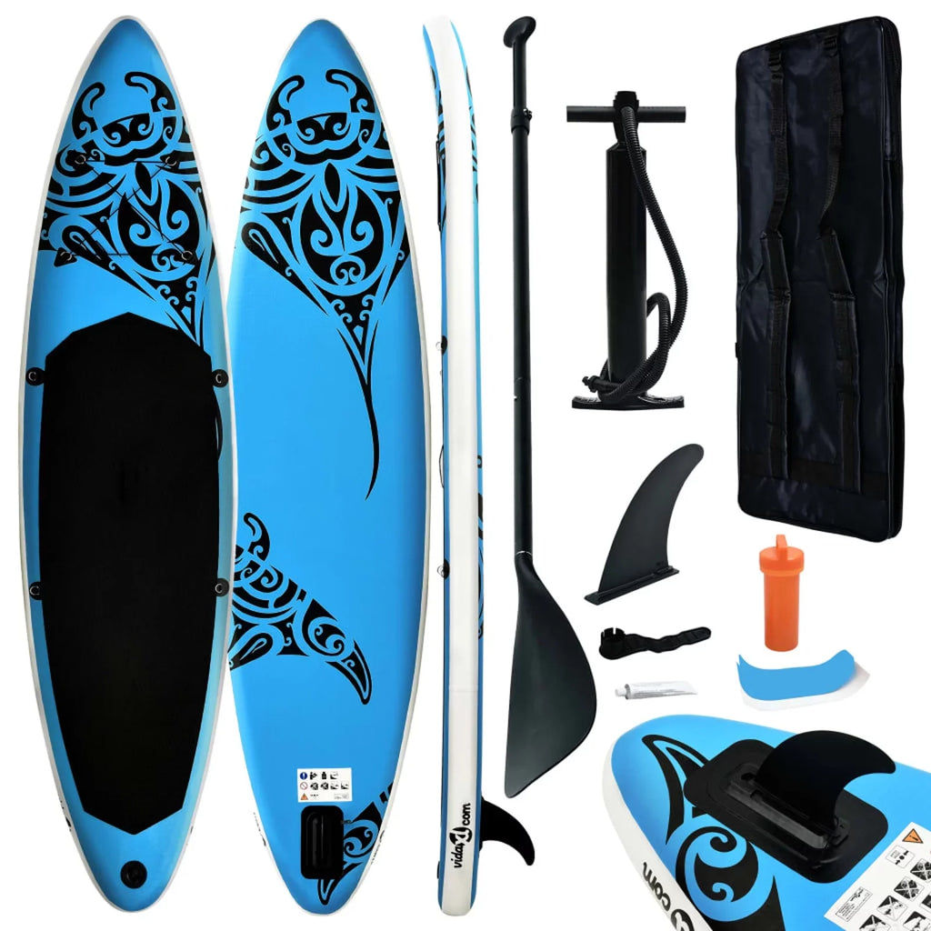 MABOTO Inflatable Paddleboard Set 126"x29.9"x5.9" Blue