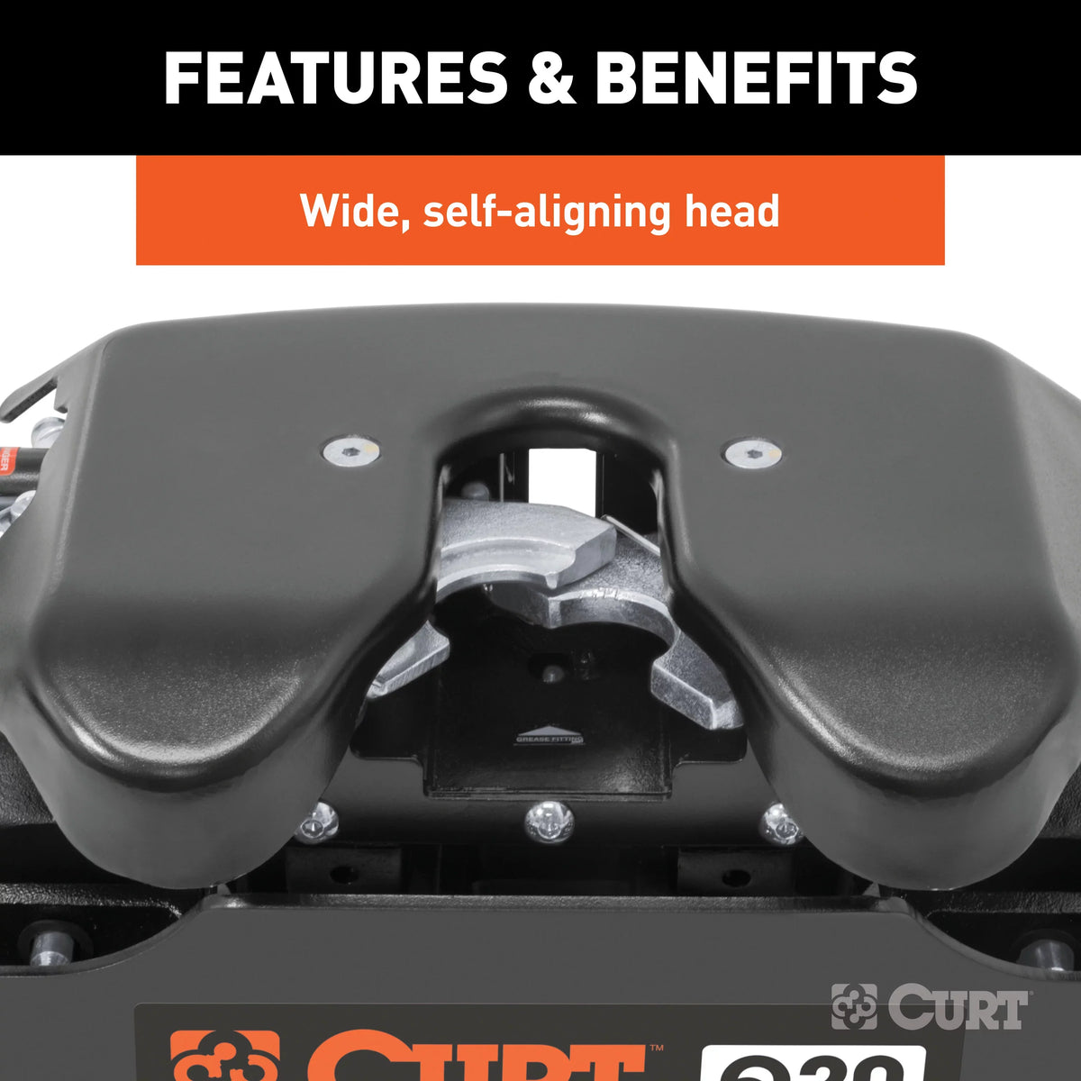 CURT 16677 Q20 5th Wheel Slider Hitch, 20,000 lbs, Select Ford F-250, F-350, F-450, 6.75-Foot Bed Puck System