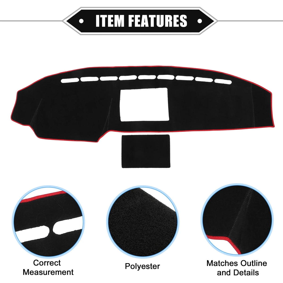 Unique Bargains Car Center Console Dashboard Wrap Mat Fitting for Ford F150 2008-2014 Protective Polyester Black