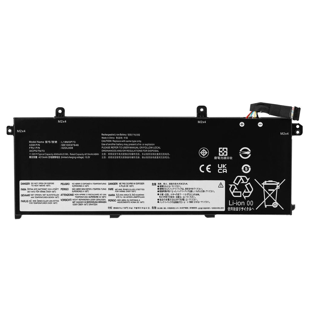 For Lenovo Battery ThinkPad P43s T490 T495 T14 L18M3P73 L18M3P74 02DL007