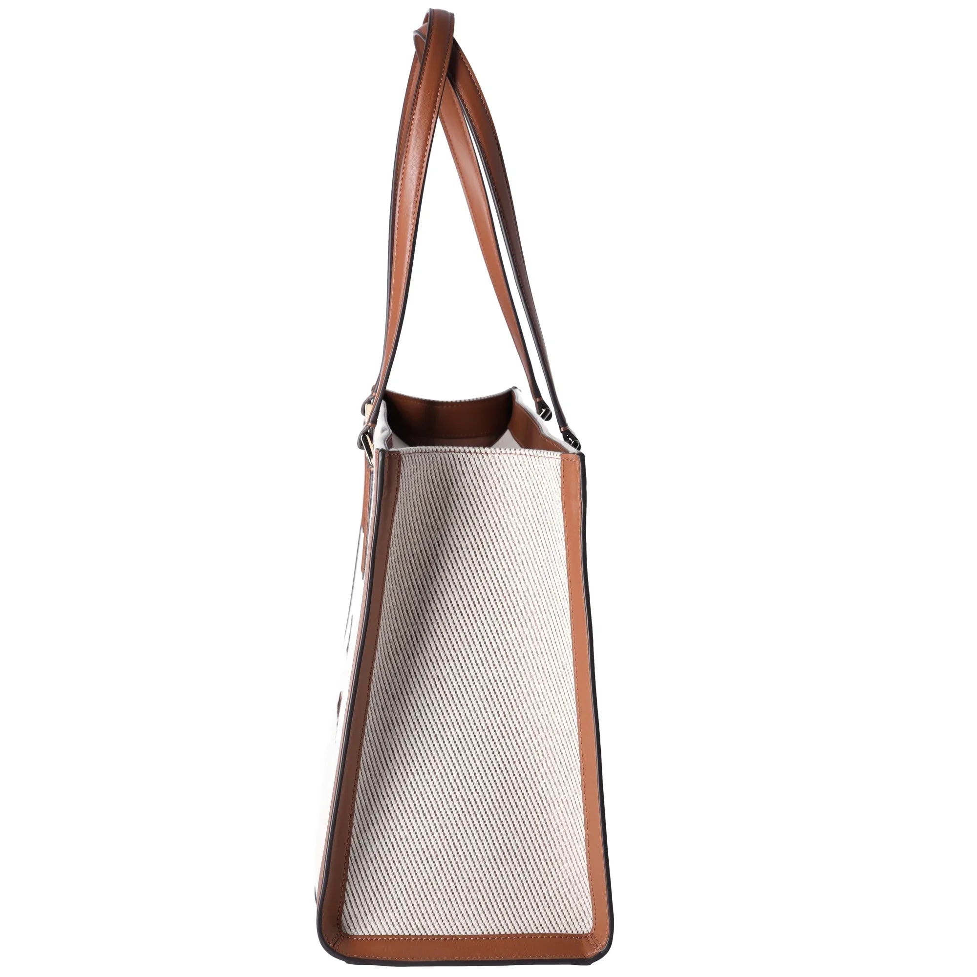 Kate Spade KF508 Ellie Canvas Leather Large Shoulder Tote Warm Gingerbread