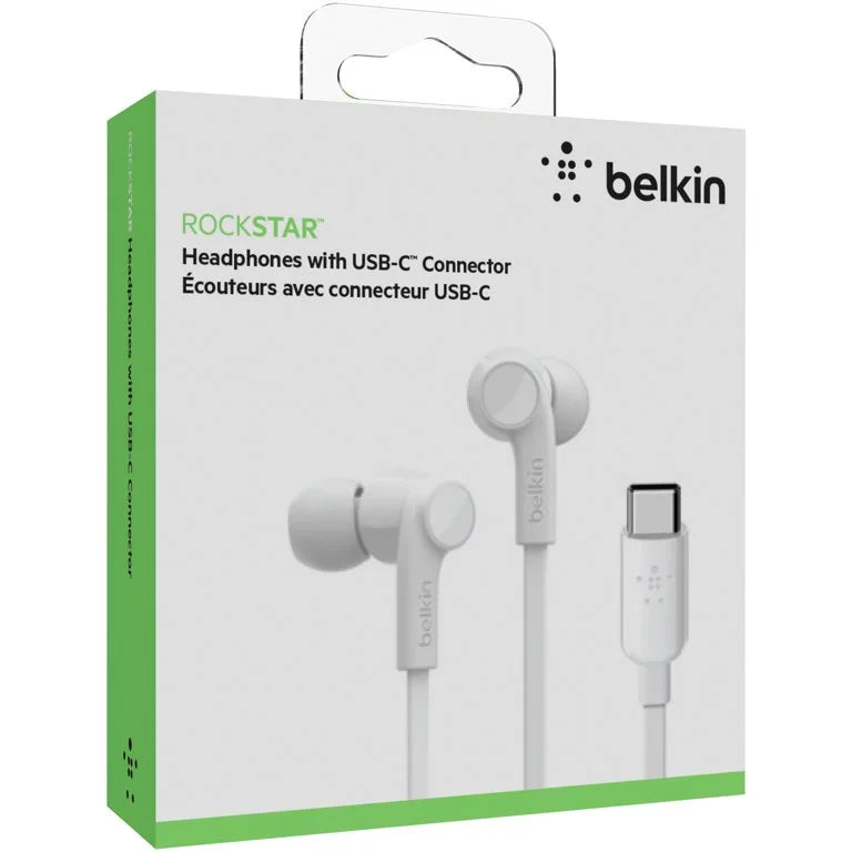 Belkin ROCKSTAR White G3H0002BTWHT USB-C Connector Headphones with USB-C Connector