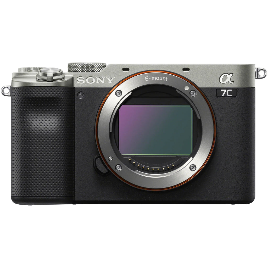 Sony a7C Mirrorless Full Frame Camera Body with Sony FE 50mm F2.5 G Compact Lens SEL50F25G Silver ILCE7C/S Bundle with Deco Gear Photography Backpack Case + Microphone + LED + Monopod and Accessories