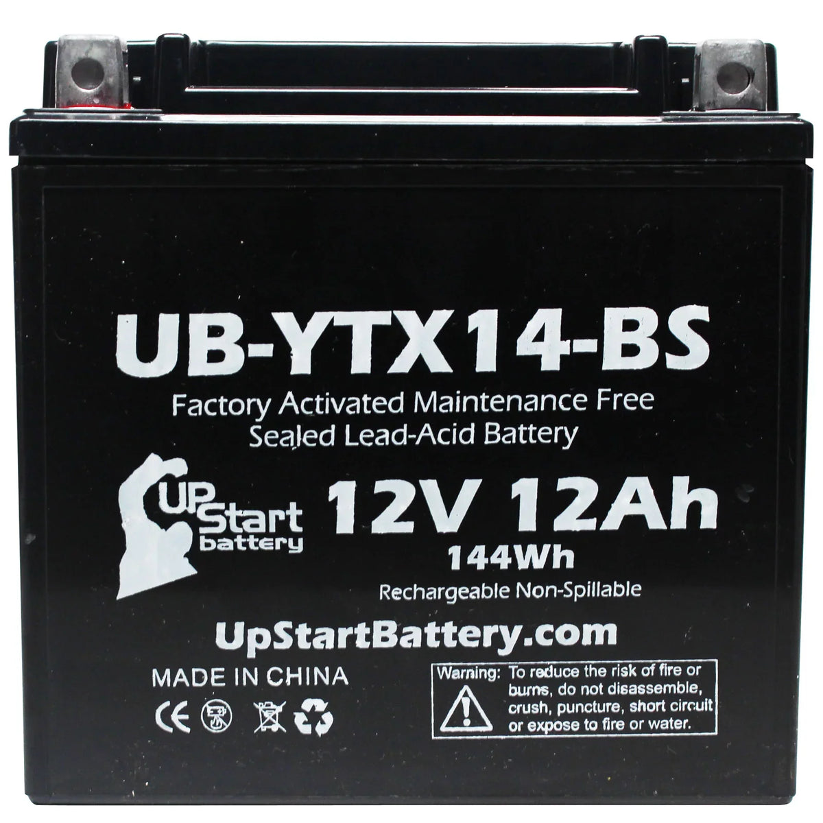 3-Pack UpStart Battery Replacement for 2011 BMW F800ST, GS 800 CC Factory Activated, Maintenance Free, Motorcycle Battery - 12V, 12AH, UB-YTX14-BS