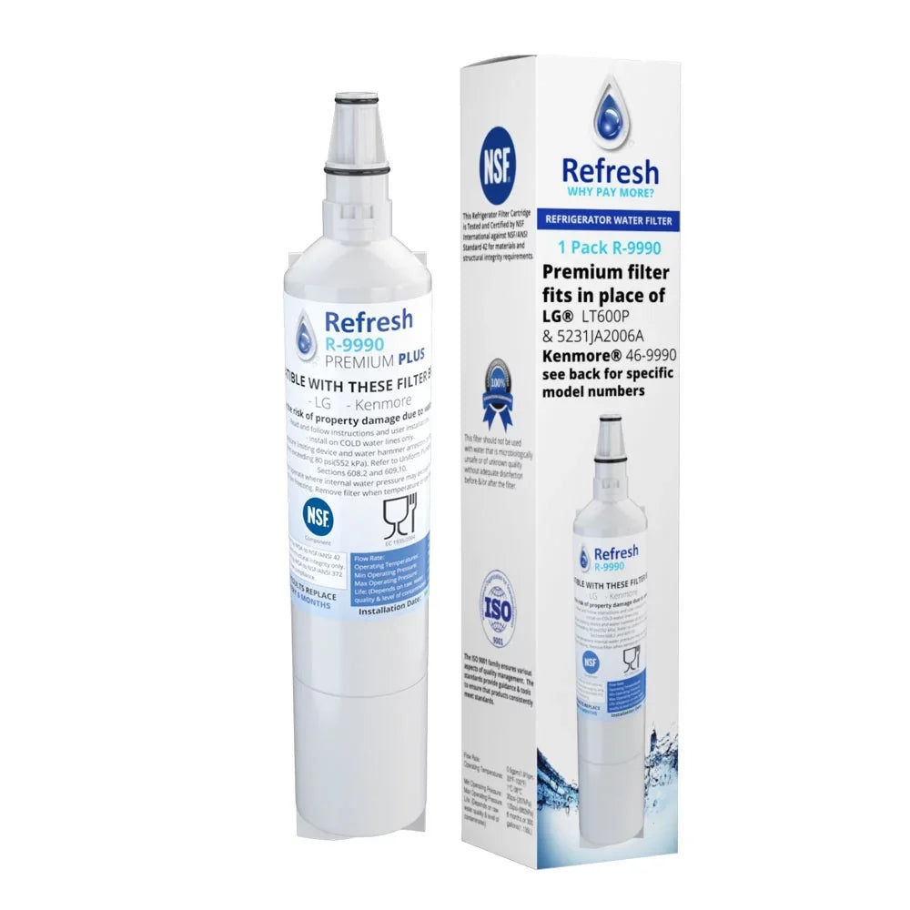 Replacement Water Filter For LG Tier1 RWF1051 -by Refresh (2 Pack)
