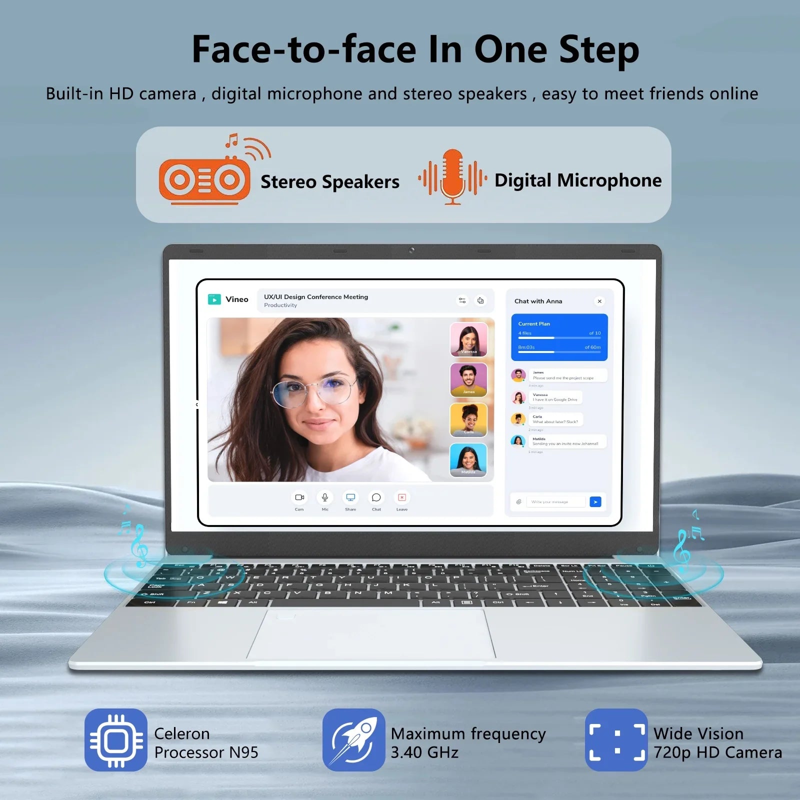 KUU Yepbook-2 Laptop Ultra Slim 15.6" Laptop Windows 11, N95 16GB RAM 1TB SSD Laptop With Bluetooth,HDMI