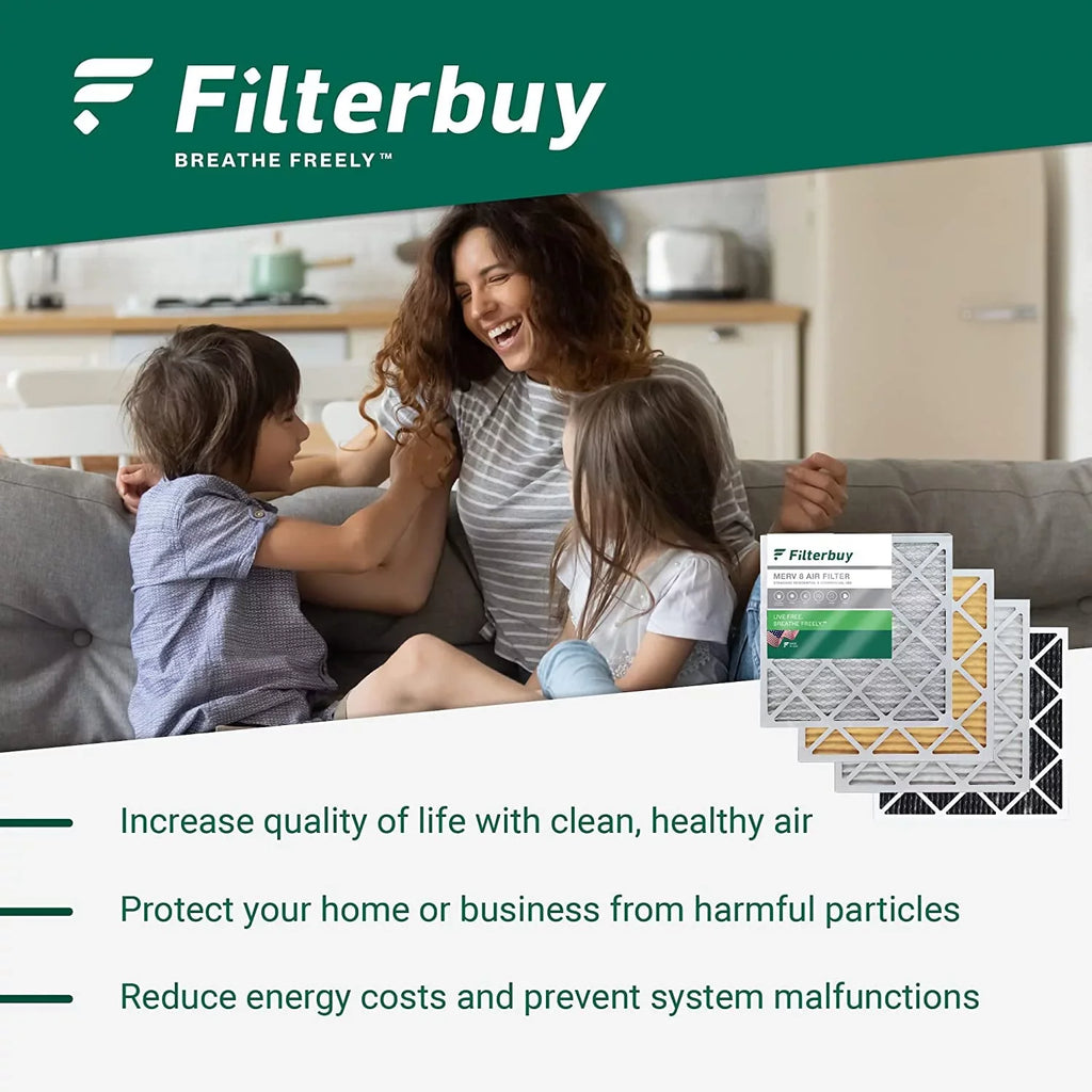 Filterbuy 16x20x1 MERV 13 Pleated HVAC AC Furnace Air Filters (5-Pack)