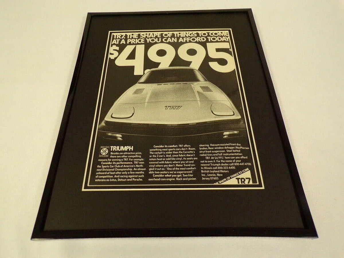 1977 Triumph TR7 Framed 11x14 ORIGINAL Vintage Advertisement