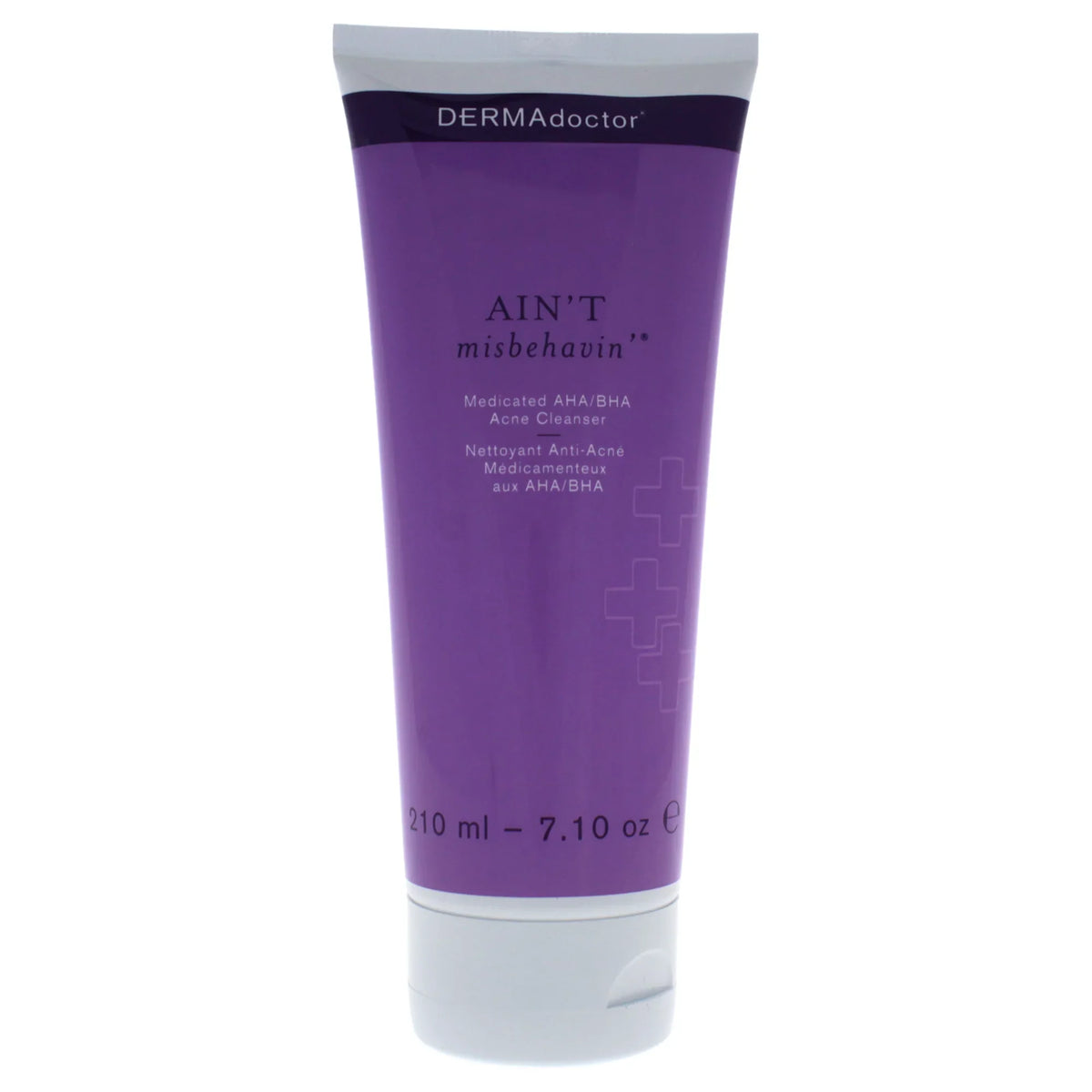 DERMAdoctor Aint Misbehavin Medicated AHA/BHA Acne Cleanser, Face Wash for Acne Prone Skin, 7.1 Oz