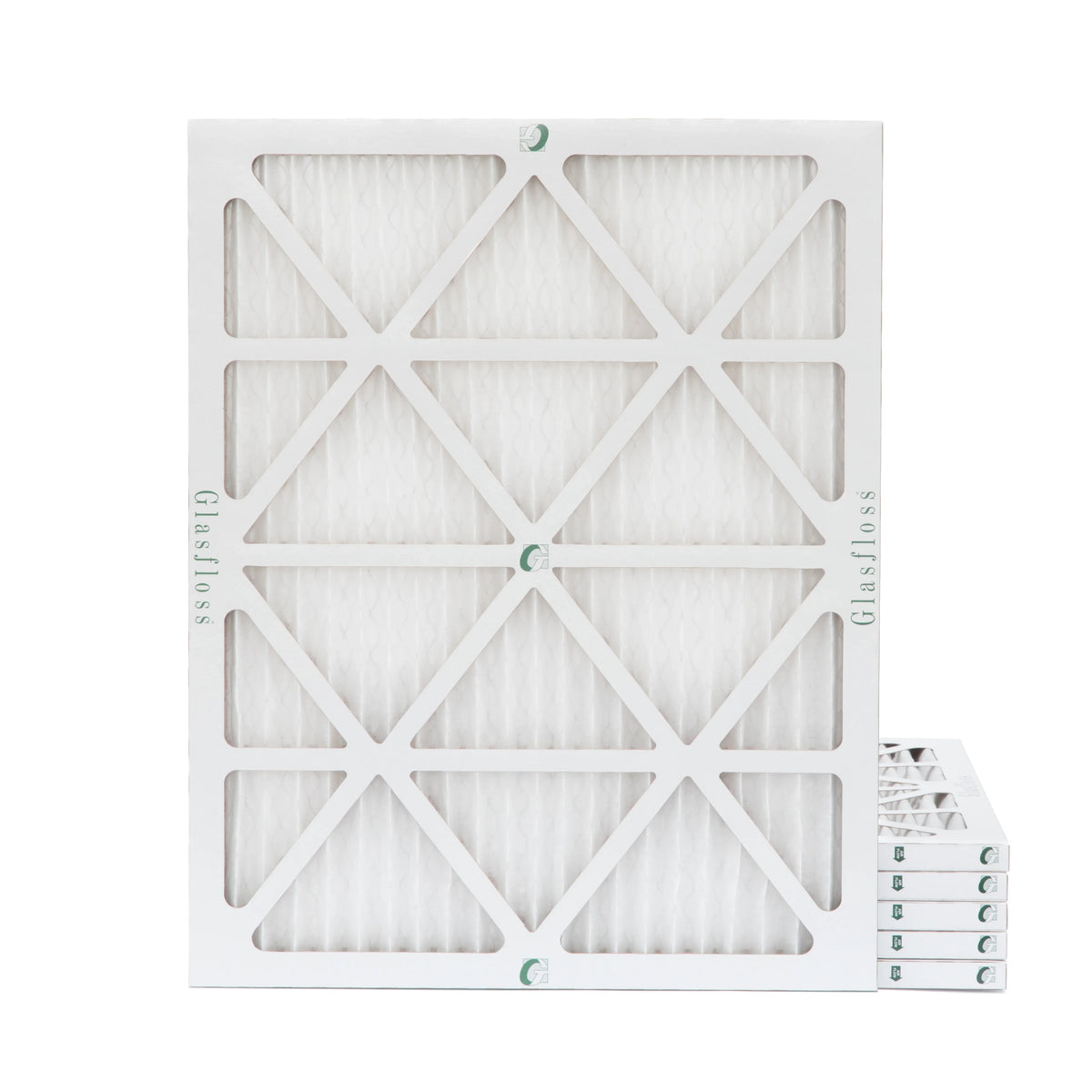 6 Pack of 18x24x1 MERV 10 Pleated Air Filters by Glasfloss. Actual Size: 17-1/2 x 23-1/2 x 7/8