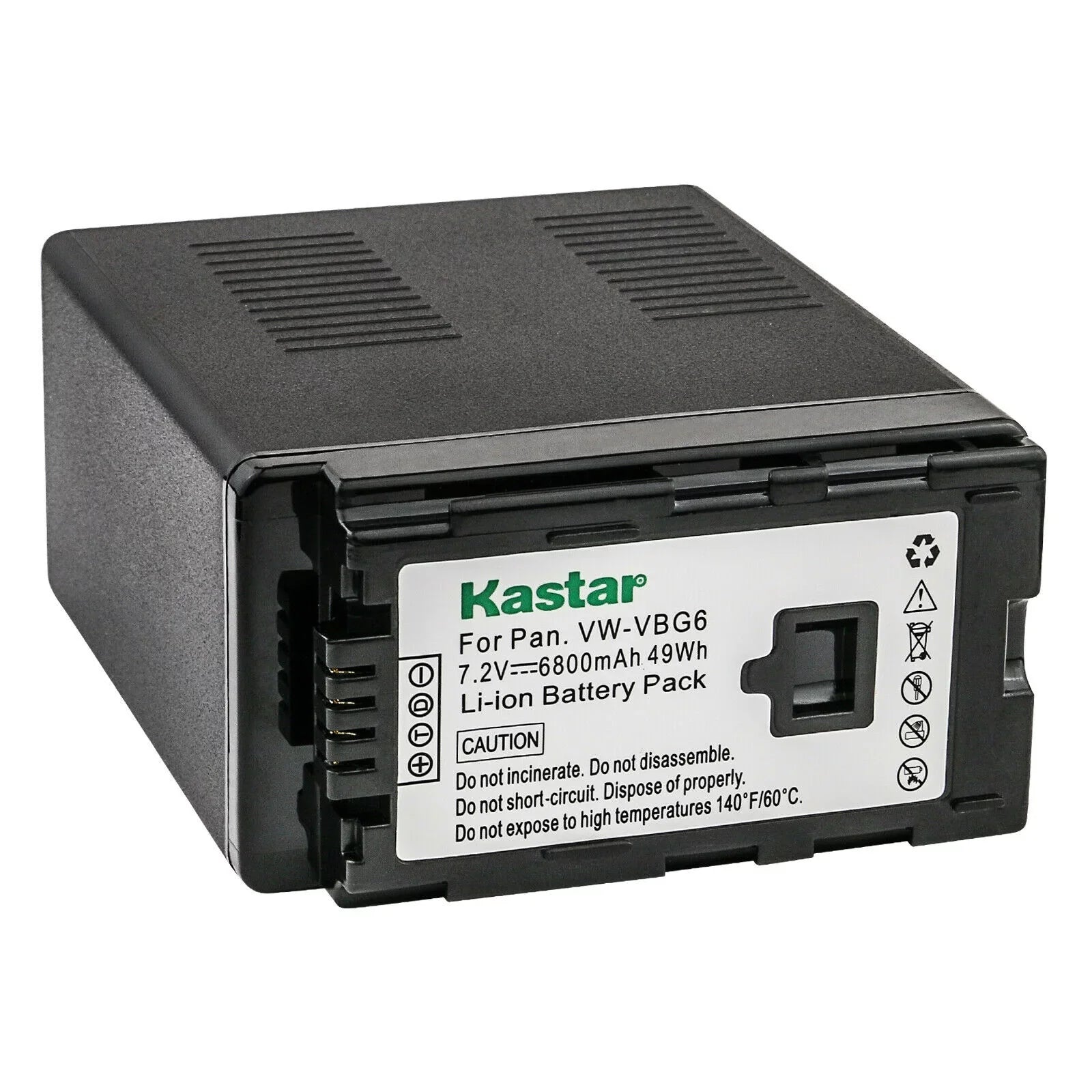 Kastar 2-Pack VW-VBG6 Pro Battery Replacement for Panasonic VW-VBG6 VW-VBG6GK VW-VBG6-K VW-VBG6PPK, CGA-E625 Battery, DE-A38, VSK0631, VSK0698 Charger, Panasonic AG-AC7 AF105 AC130 AC160 HMR10 HSC1U