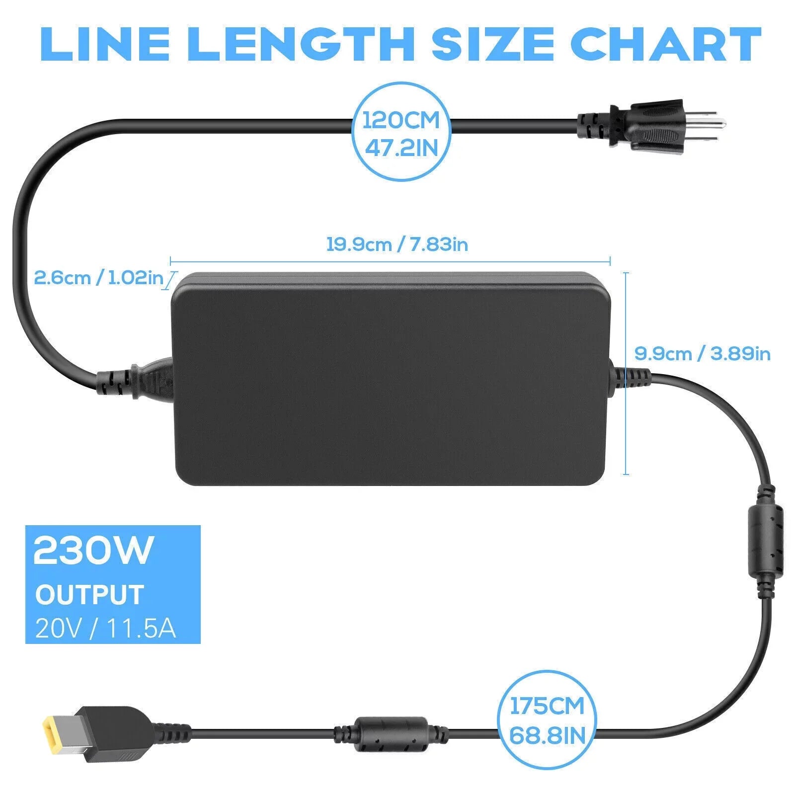 230W AC Charger for Lenovo Legion 5 7 5P C7 S7 Y540 Y545 ADL230NDC3A Adapter