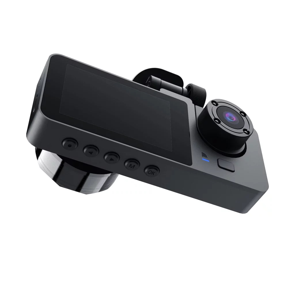 Shinysix 1080P DVR Dash Camera Front & Inside & Rear Camera Driving Recorder 2 Inch Screen Dashcam Support Night-Vision Loop Recording Motion Detection One-Key Lock