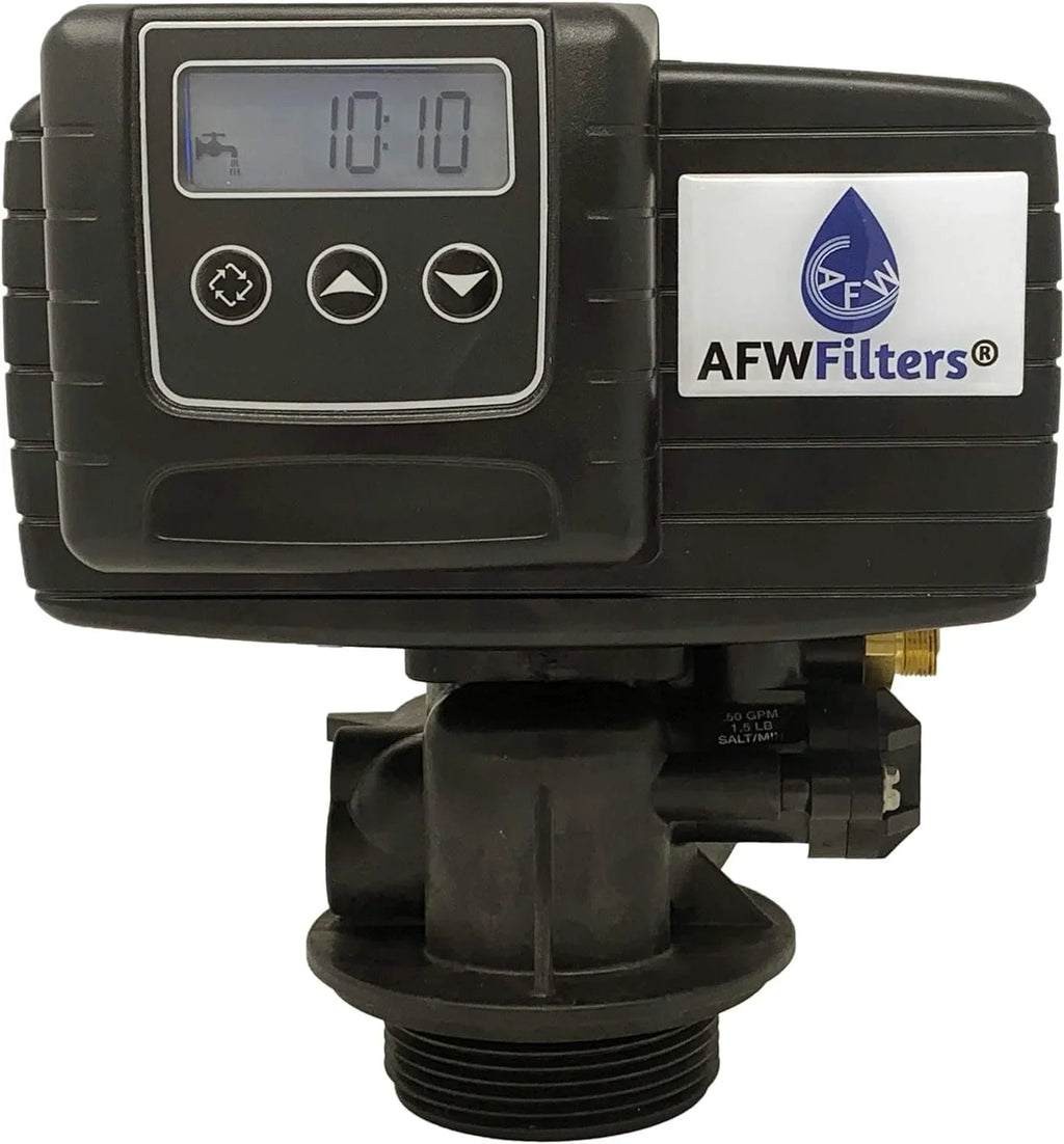 AFWFilters 2 cubic Foot 64k Whole Home Iron Pro Water Softener with Fine Mesh Resin, 3/4" Stainless Steel FNPT Connection, and Black Tanks