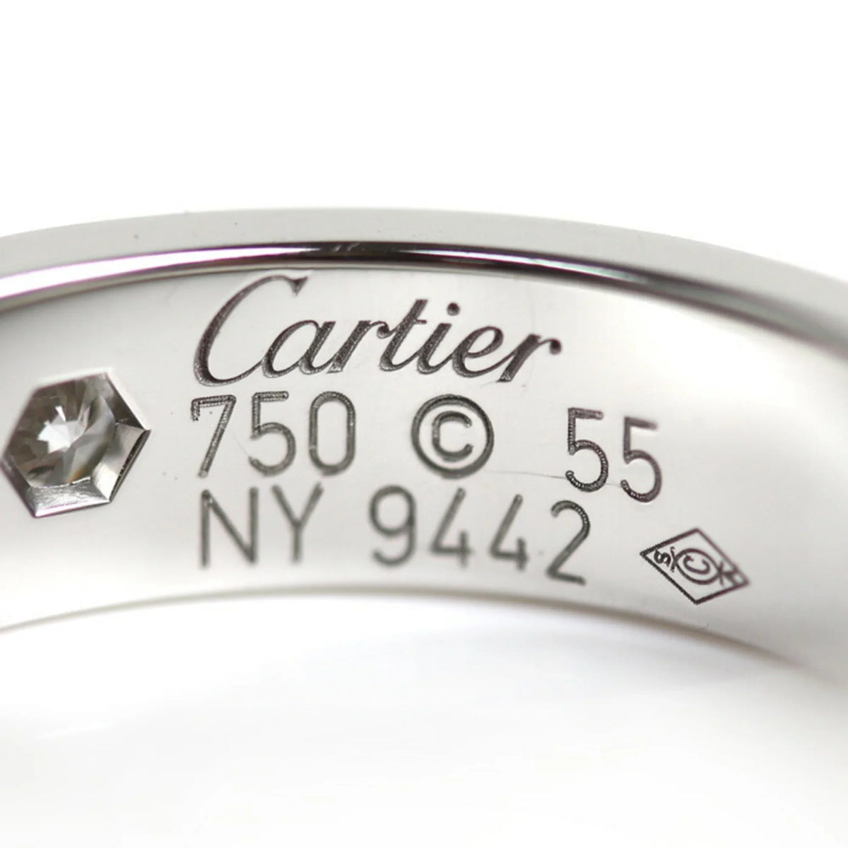 Pre-Owned CARTIER Cartier K18WG White Gold Love Ring 1P Diamond 14.5 Size 55 9.8g 2006 Limited Edition Women's (Good)