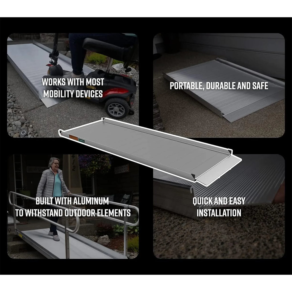 EZ-ACCESS GATEWAY 3G 8 Foot Portable Wheelchair Ramp w/2 Line Handrails