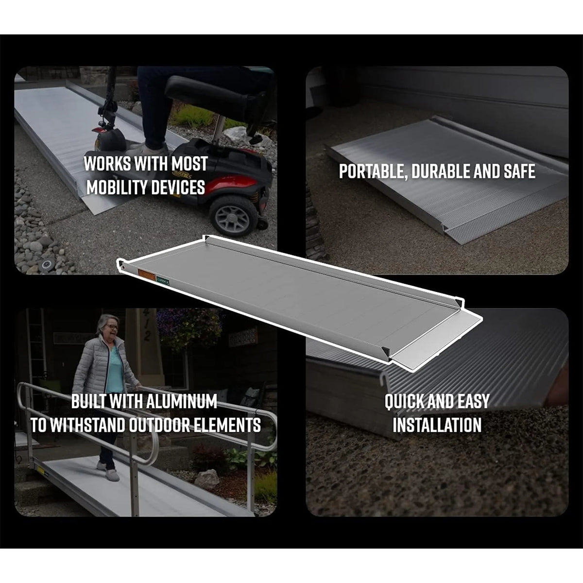 EZ-ACCESS GATEWAY 3G 8 Foot Portable Wheelchair Ramp w/2 Line Handrails