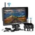Podofo Wireless Vehicle Truck 2 Backup Parking Assistance System, Ir Night Vision Waterproof Rear View Camera + 7" Monitor for RV Truck Trailer Bus