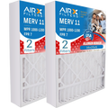 16x25x5 Air Filter MERV 11 Comparable to MPR 1000, MPR 1200 & FPR 7 Matching with Air Bear 255649-105 Premium USA Made 16x25x5 Furnace Filter 2 Pack by AIRX FILTERS WICKED CLEAN AIR.