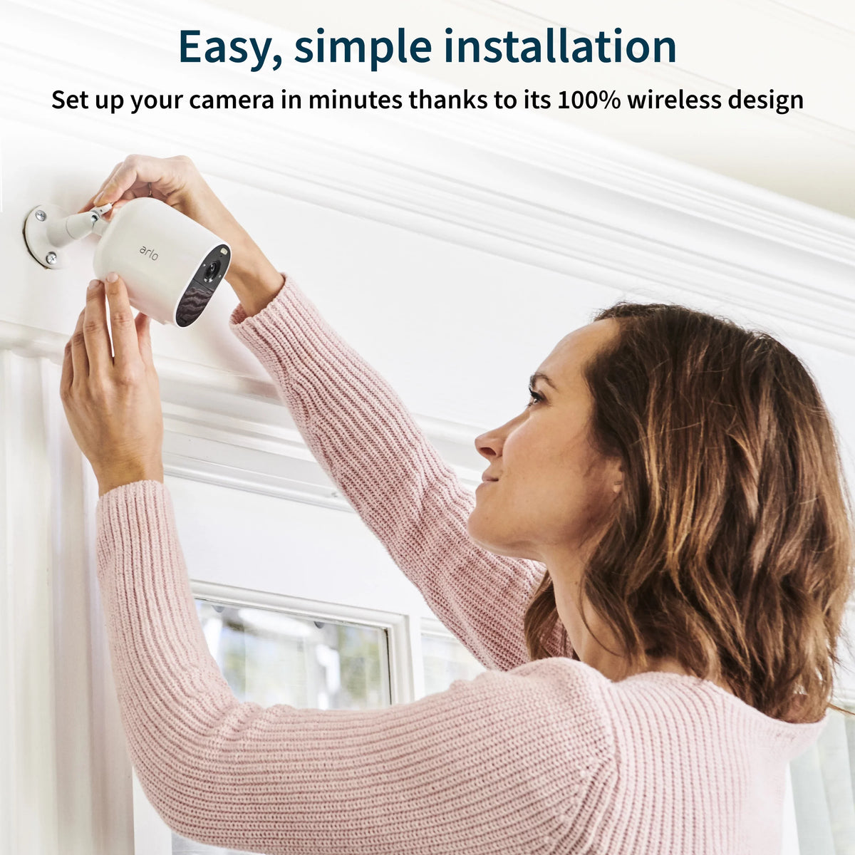 Arlo Essential Spotlight Camera - 1PK - Wireless, 1080p, Color Night Vision, 2 Way Audio