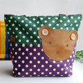 Blancho Bedding Bear-Green - Blancho Applique Kids Fabric Art Tote Bag & Shopper Bag Green