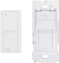Lutron On/Off Switching Pico Remote for Caseta Smart Home Switch with Wallplate Bracket | PJ2-2B-GWH-L01 | White