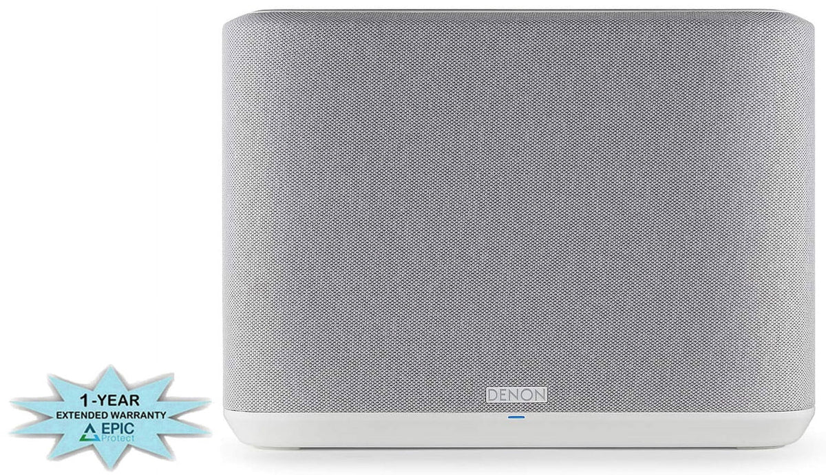 Denon Home 250 White Built in Heos Wireless Bluetooth Speaker with an Additional 1 Year Shield by Epic Protect (2020)