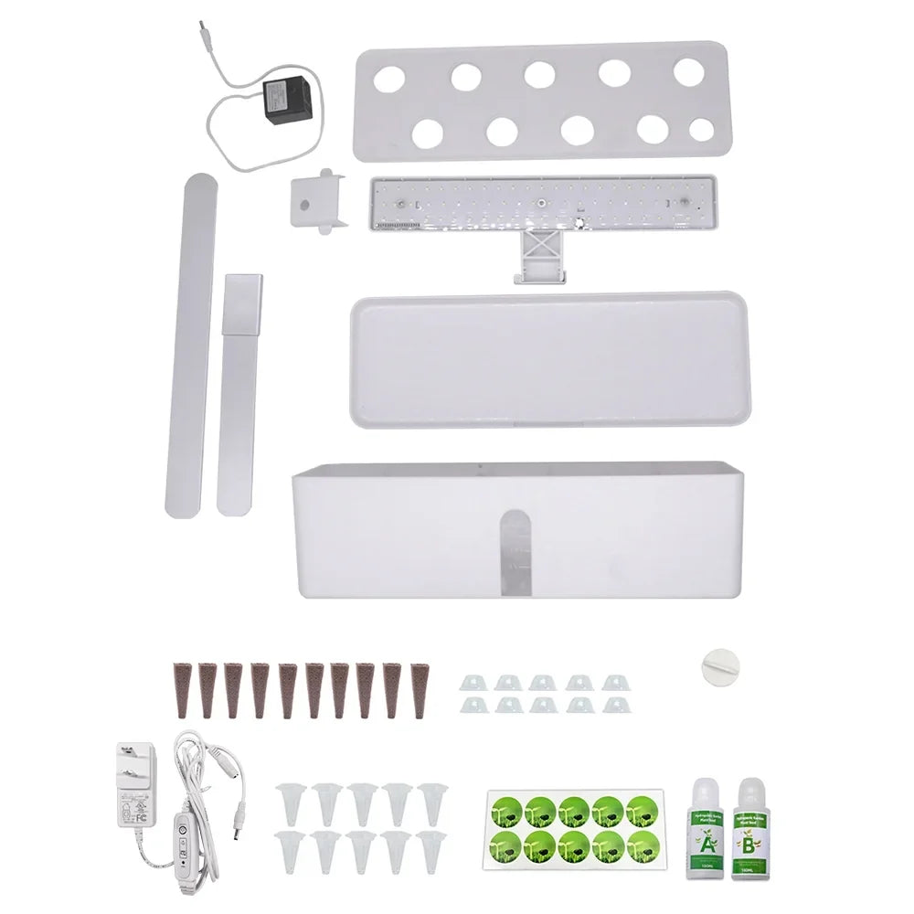 Lixada Hydroponics Indoor Growing Kit with 9 Pods Automatic Timing Adjustable Height 15W LED Grow Lights 2L Water Tank for Home Office Kitchen