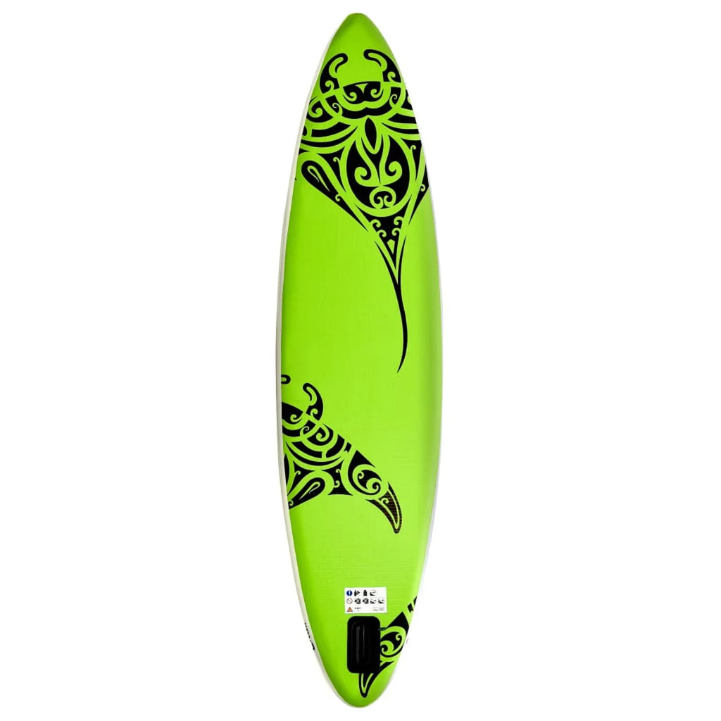 Andoer Inflatable Paddleboard Set 126"x29.9"x5.9" Green