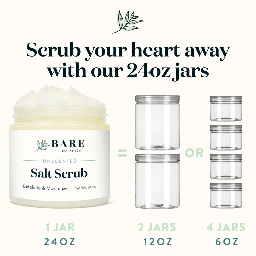 Bare Botanics Body Scrub Unscented Sea Salt Scrub 24 oz
