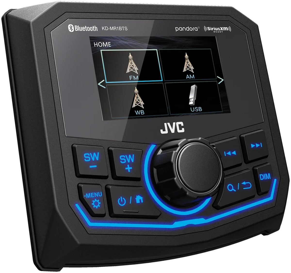 JVC KD-MR1BTS Waterproof Radio Suitable With Stinger Marine SEADASH3W Universal Marine 3" Radio Dash Kit - White