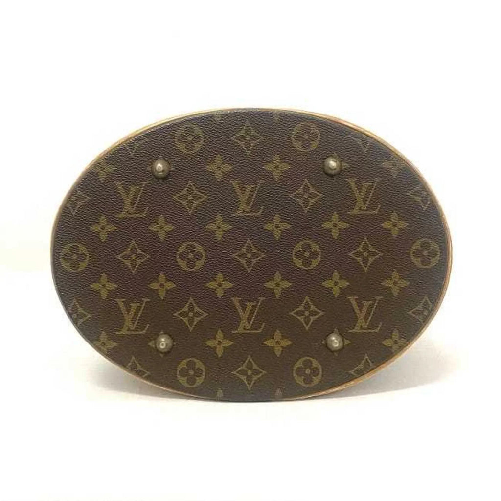 Pre-Owned Louis Vuitton Bucket GM Brown Monogram M42236 Canvas Nume Leather VI0914 LOUIS VUITTON Bag Women's (Fair)