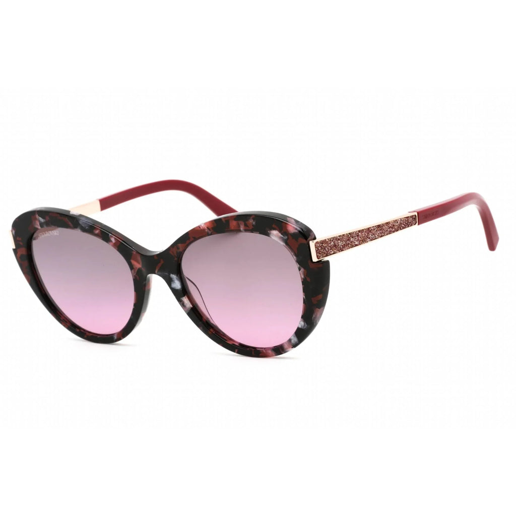 Swarovski SK0327 55T Women's Colored Havana Butterfly Sunglasses