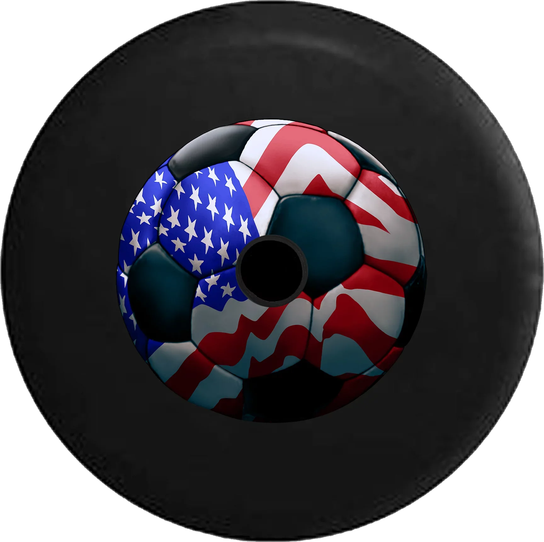 2018 2019 Wrangler JL Backup Camera American Flag Soccer Ball Futbol Spare Tire Coating for Jeep RV 33 Inch