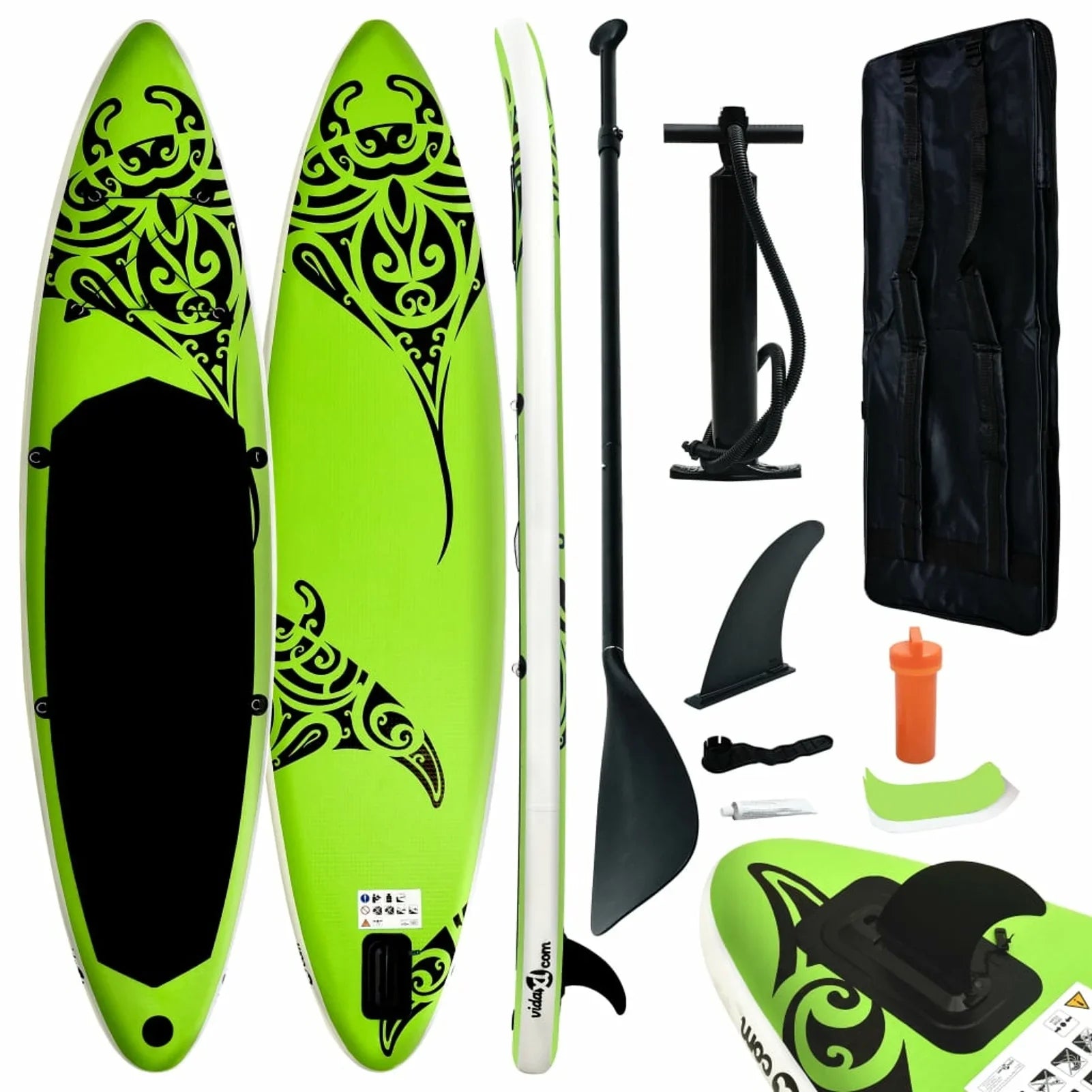 Andoer Inflatable Paddleboard Set 126"x29.9"x5.9" Green