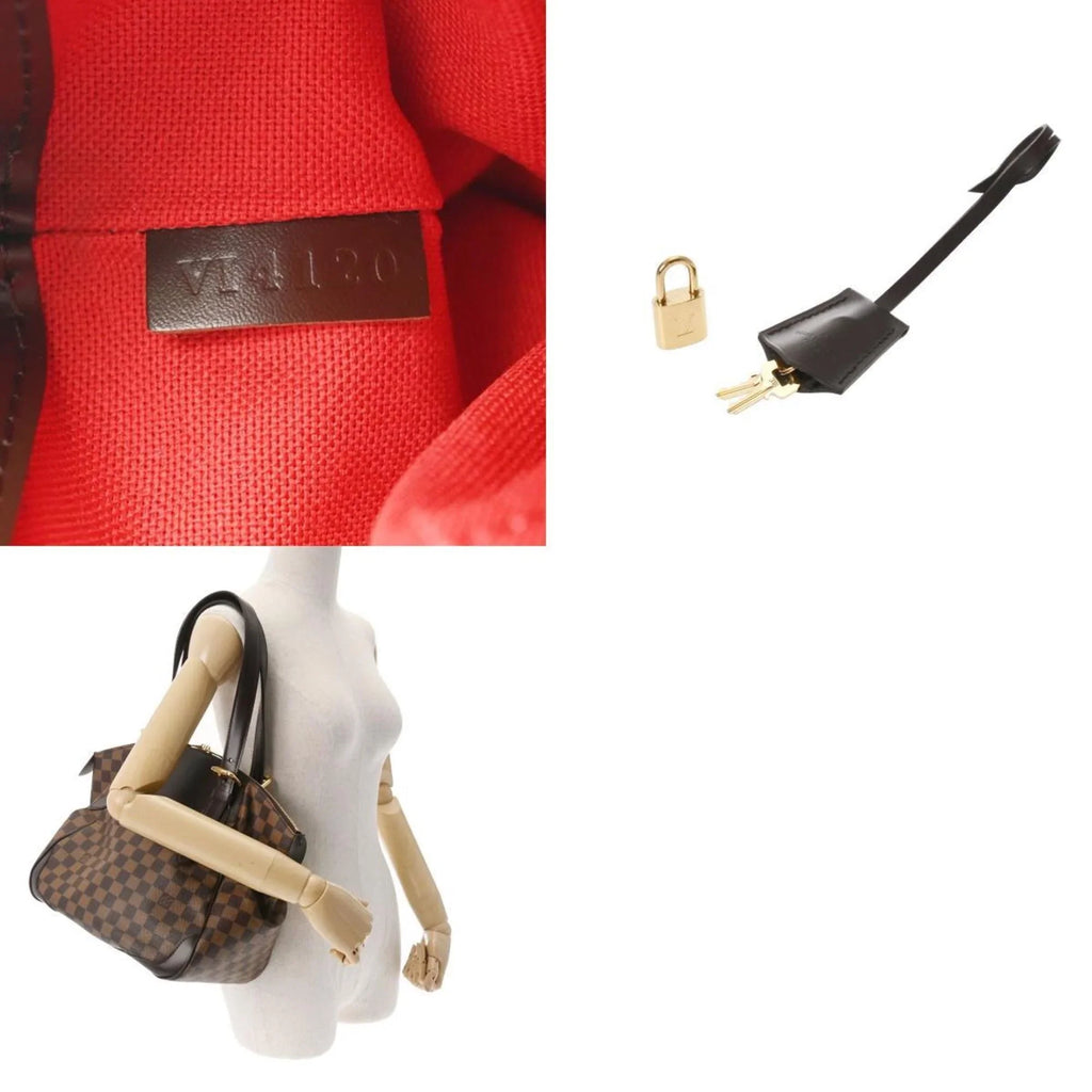 Pre-Owned LOUIS VUITTON Damier Verona MM Ebene N41118 Women's Canvas Shoulder Bag (Good)