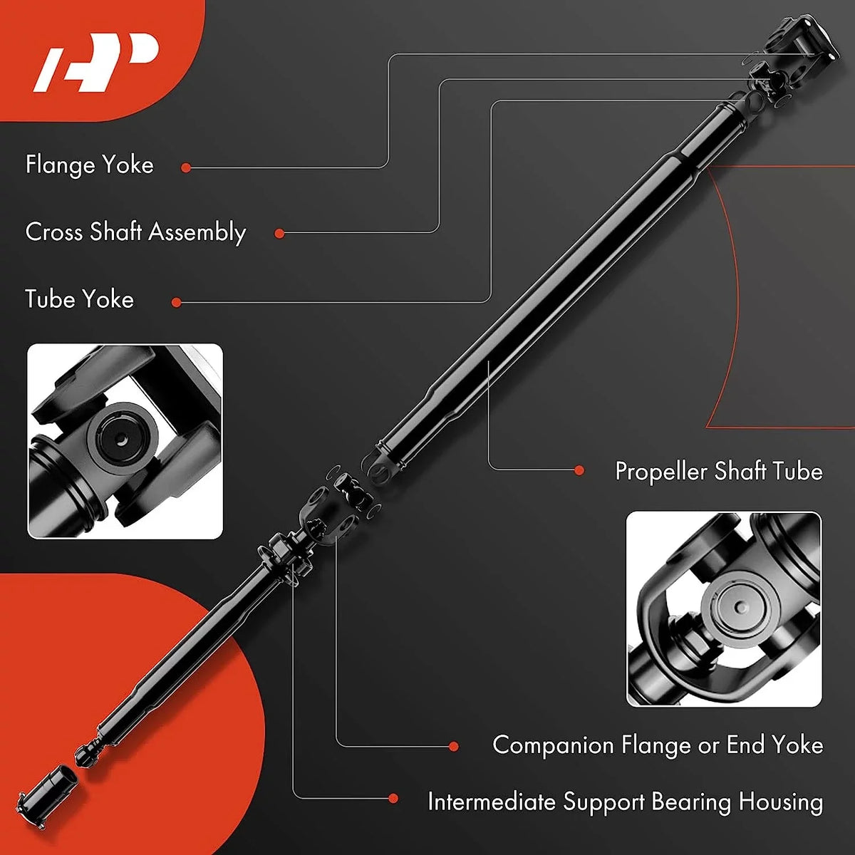 A-Premium Front Complete Drive Shaft Prop Shaft Driveshaft Assembly Suitable with Chevrolet Blazer 1995-1997 & GMC Jimmy 1995 & Oldsmobile Bravada 1996-1997, AWD, Replace# 19201891, 26028429