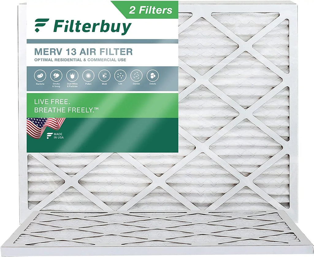 Filterbuy 24x30x1 MERV 13 Pleated HVAC AC Furnace Air Filters (2-Pack)